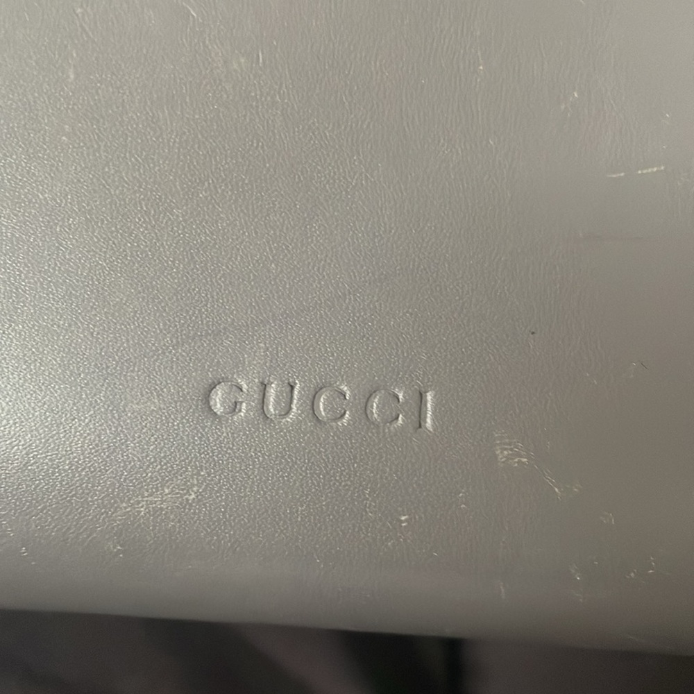 Authentic GUCCI gray bow wallet zippy wallet Gucci logo wallet - Picture 4 of 7